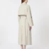 Wide water-repellent twill trench coat, natural
