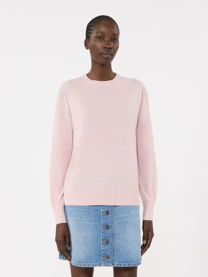 Wool and cashmere basic sweater, pink