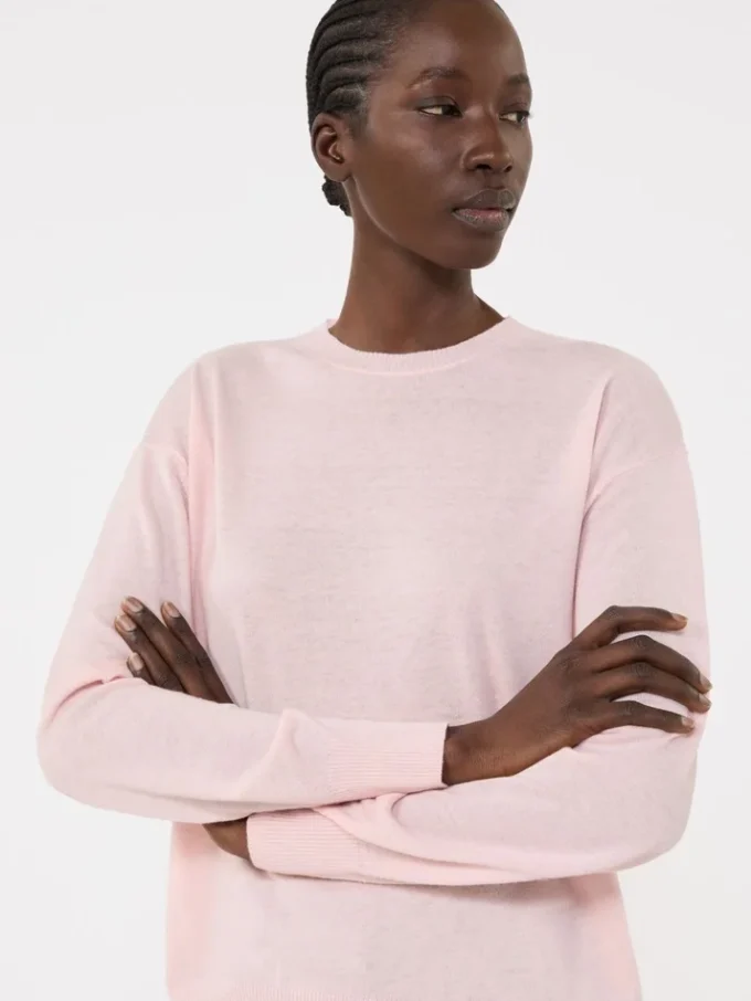 Wool and cashmere basic sweater, pink