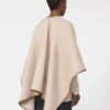 Wool and cashmere cape with belt, sand