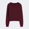 Wool and cashmere cardigan, bordeaux