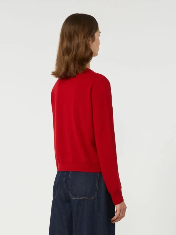 Wool and cashmere cardigan, red