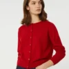 Wool and cashmere cardigan, red