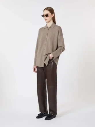 Wool and cashmere cardigan, turtledove