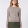Wool and cashmere cardigan, turtledove