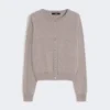 Wool and cashmere cardigan, turtledove