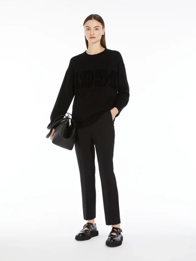 Wool and cashmere jumper, black