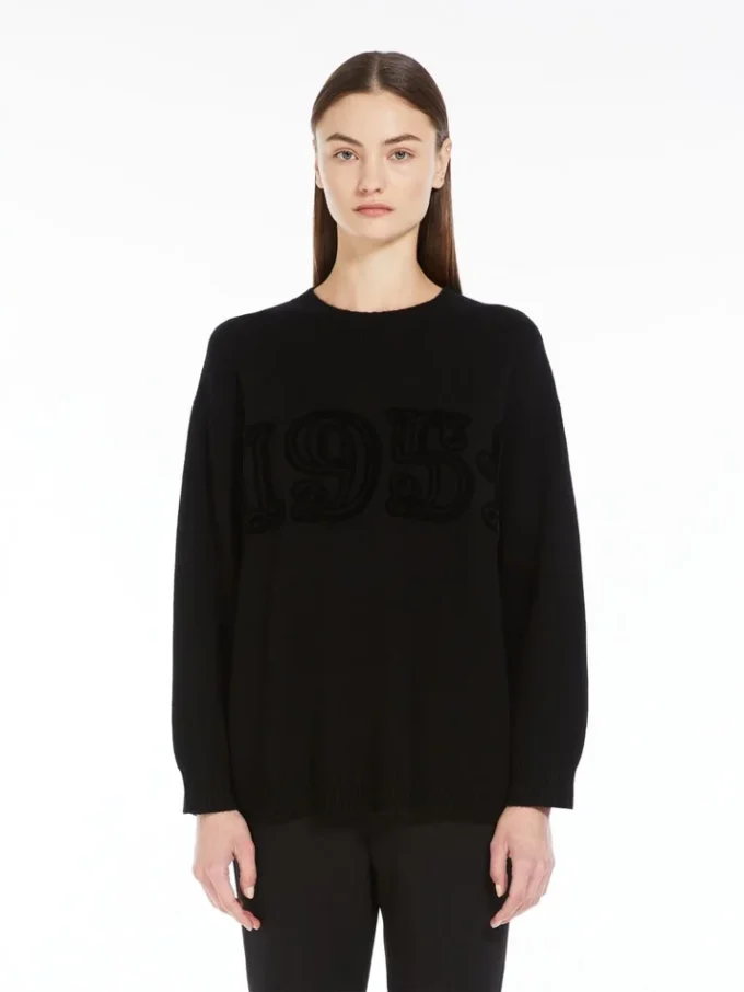 Wool and cashmere jumper, black