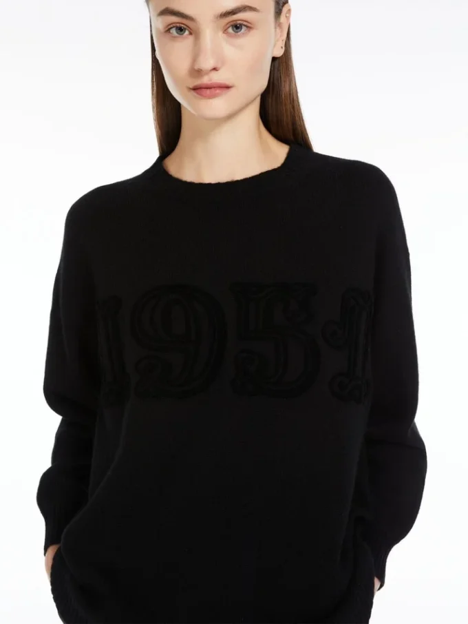 Wool and cashmere jumper, black