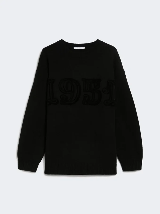 Wool and cashmere jumper, black