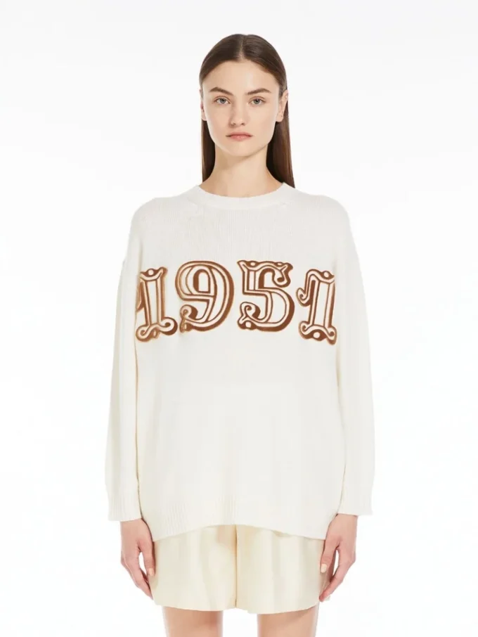 Wool and cashmere jumper, white