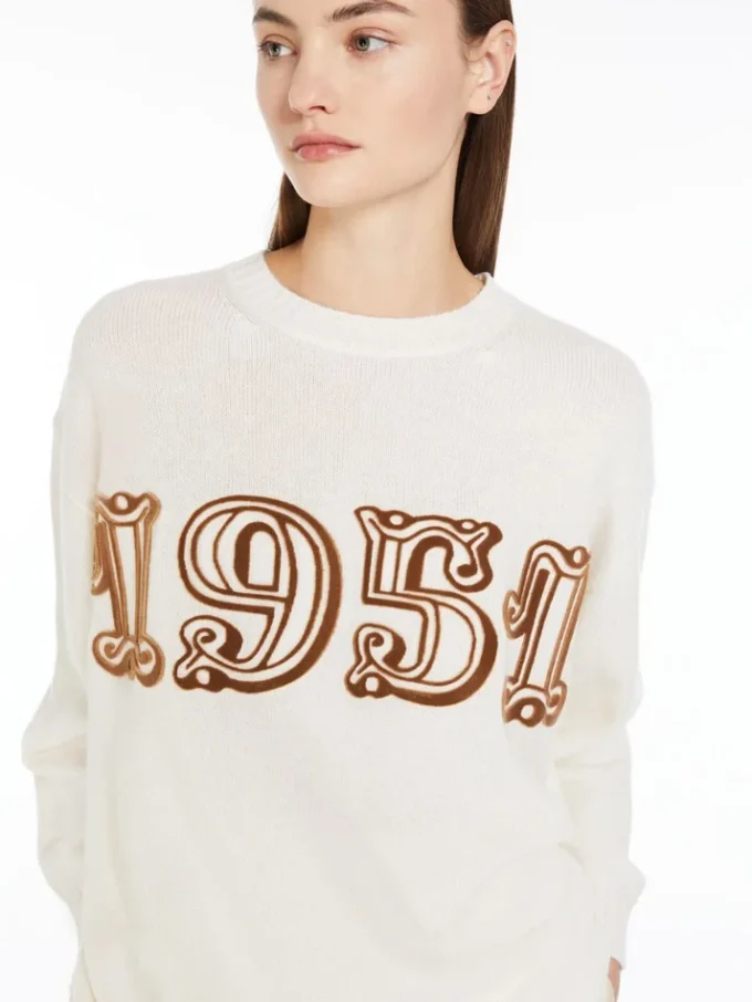Wool and cashmere jumper, white