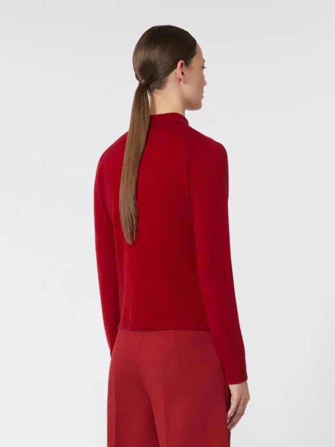 Wool and cashmere slim sweater, dark red