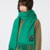 Wool and cashmere stole, emerald