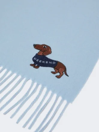 Wool and cashmere stole, light blue Wool and cashmere stole, light blue