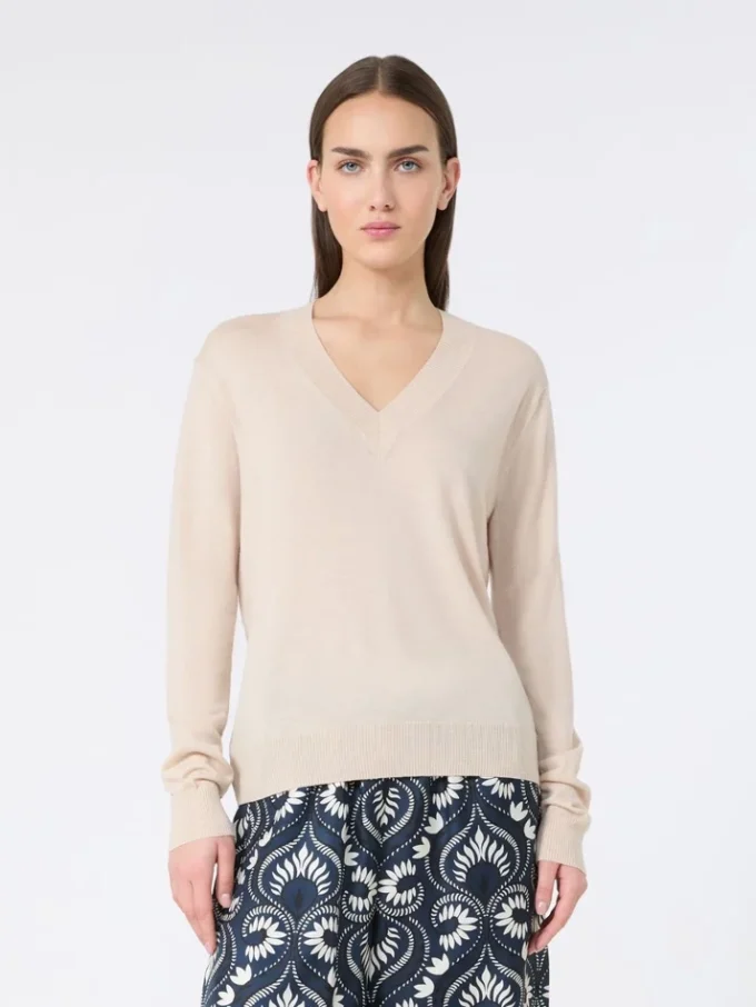 Wool and cashmere sweater, beige