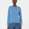 Wool and cashmere sweater with patch detail, avio