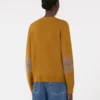 Wool and cashmere sweater with patch detail, mustard