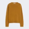 Wool and cashmere sweater with patch detail, mustard