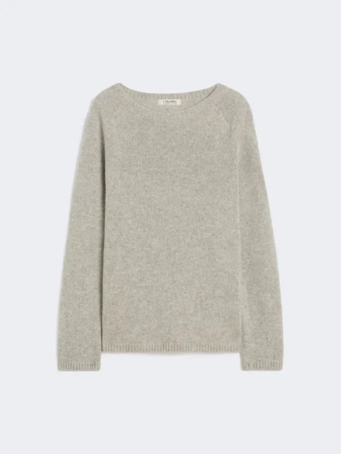 Wool and cashmere yarn sweater, beige