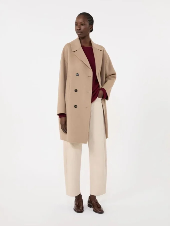 Wool and cashmere yarn sweater, raspberry