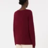 Wool and cashmere yarn sweater, raspberry