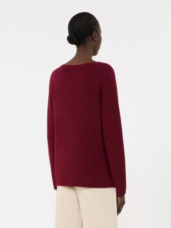 Wool and cashmere yarn sweater, raspberry