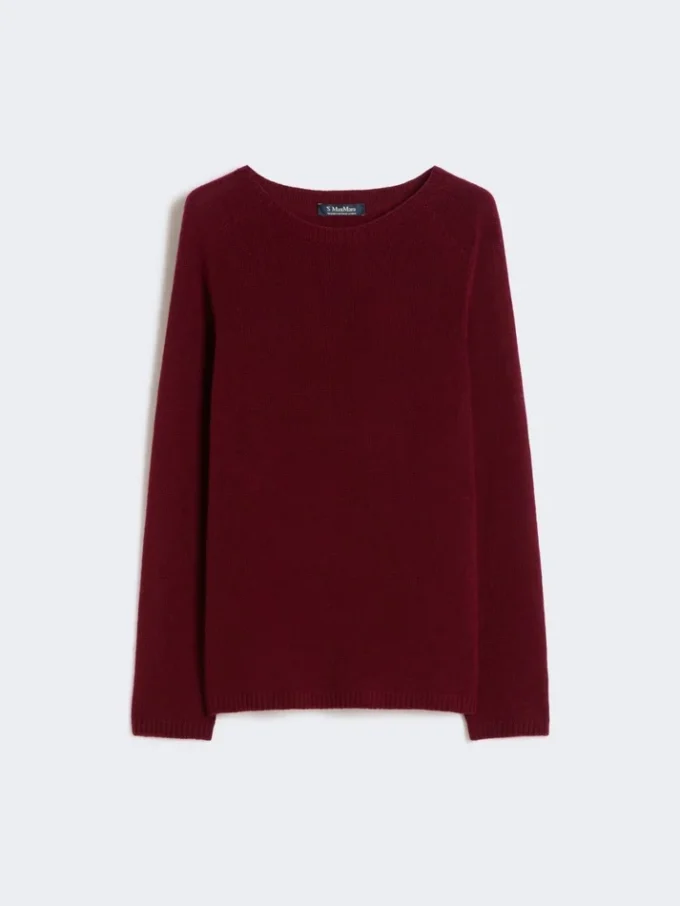 Wool and cashmere yarn sweater, raspberry
