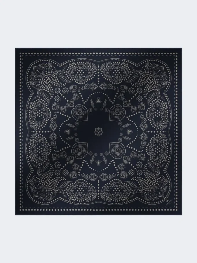 Wool and silk stole, midnightblue