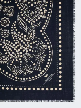 Wool and silk stole, midnightblue Wool and silk stole, midnightblue