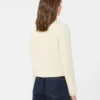 Wool-blend crew-neck jacket, ecru