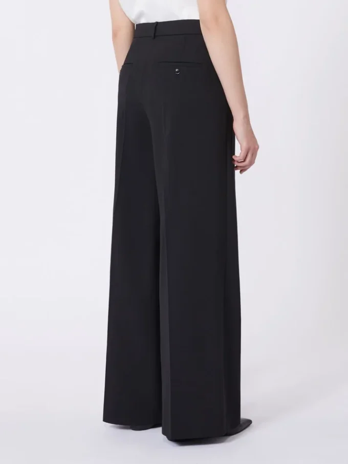 Wool-blend trousers, black
