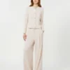 Wool-blend trousers, ivory