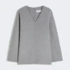 Wool broadcloth blouse, medium grey Wool broadcloth blouse, medium grey