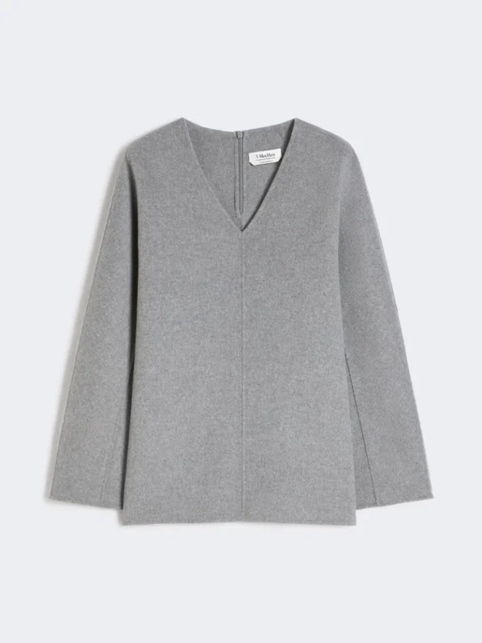 Wool broadcloth blouse, medium grey Wool broadcloth blouse, medium grey