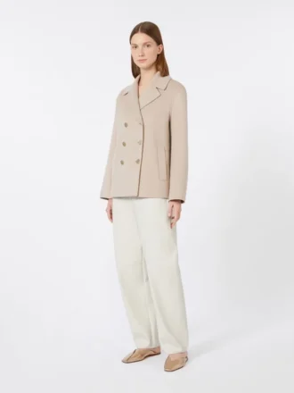 Wool broadcloth jacket, beige pink