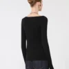 Wool cardigan with chain, black