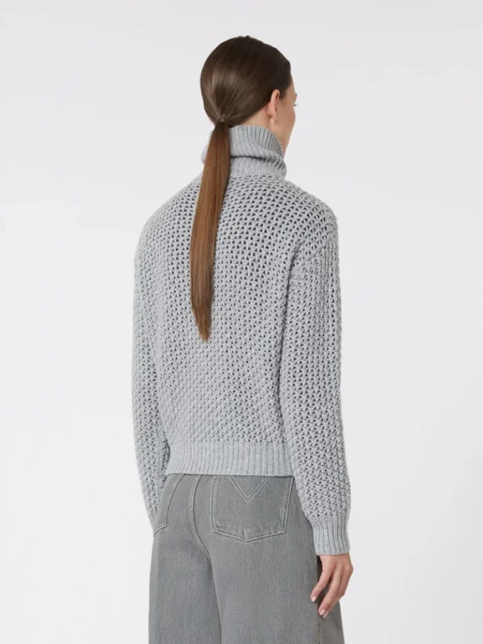 Wool, cashmere and lurex sweater, light grey