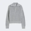 Wool, cashmere and lurex sweater, light grey