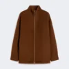 Wool, cashmere and silk coat, chocolate