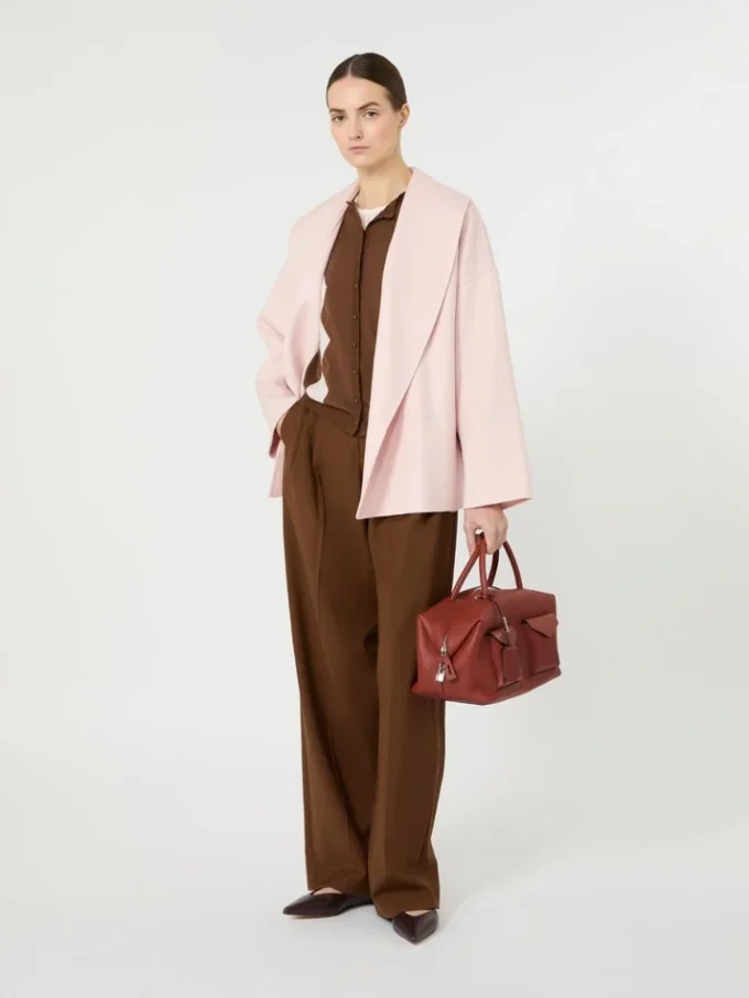 Wool, cashmere and silk robe coat, pink Wool, cashmere and silk robe coat, pink