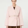 Wool, cashmere and silk robe coat, pink Wool, cashmere and silk robe coat, pink