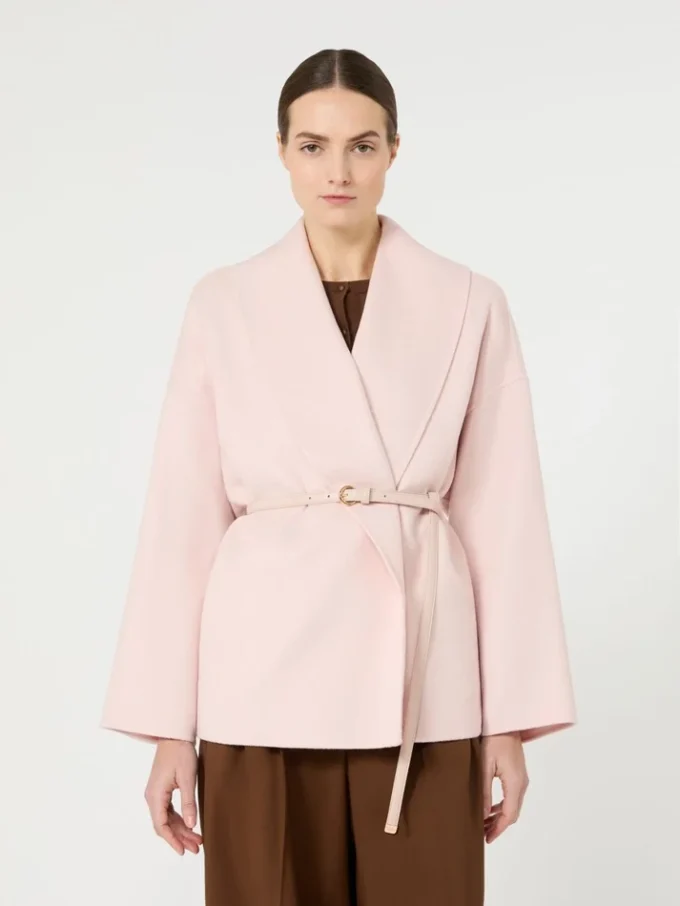 Wool, cashmere and silk robe coat, pink Wool, cashmere and silk robe coat, pink