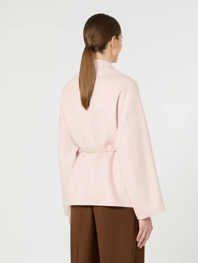 Wool, cashmere and silk robe coat, pink Wool, cashmere and silk robe coat, pink