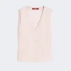 Wool crepe gilet, pink