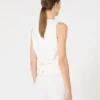 Wool crepe gilet, white