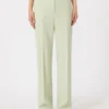 Wool crepe trousers, green