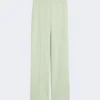 Wool crepe trousers, green