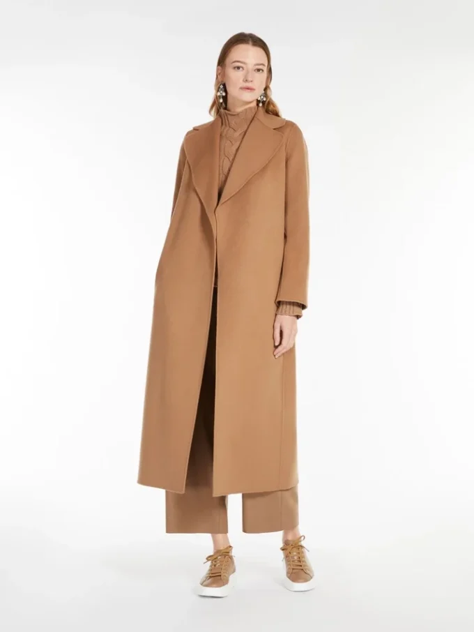 Wool drap wrap coat, camel Wool drap wrap coat, camel