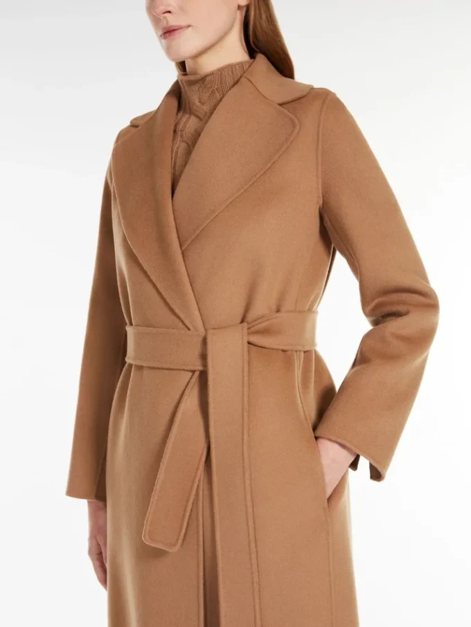 Wool drap wrap coat, camel Wool drap wrap coat, camel